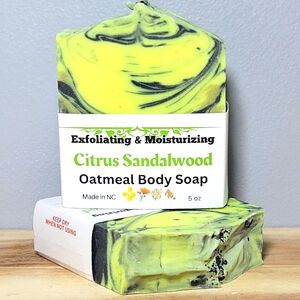 CITRUS SANDALWOOD  glow under black light oatmeal Turmeric soap